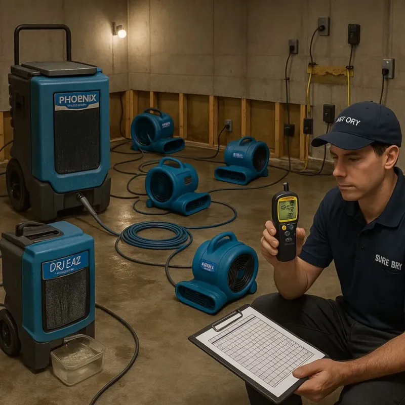 Structural Drying and Dehumidification process in Oak Ridge, TN